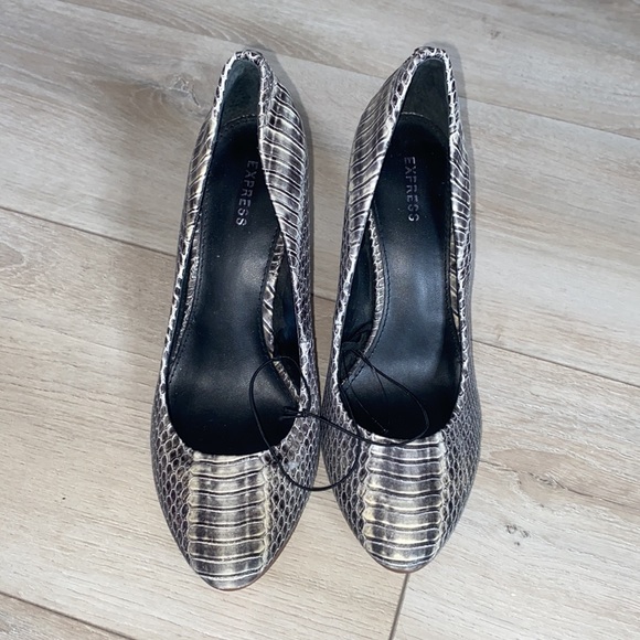 Express Snakeskin Heels - Picture 2 of 3